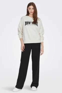 Only Sweatshirts-Sweatshirt Algodao Mensagem Bordada