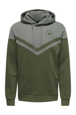 Only & Sons Sweatshirt Bicolor Capuz Cinza Outlet