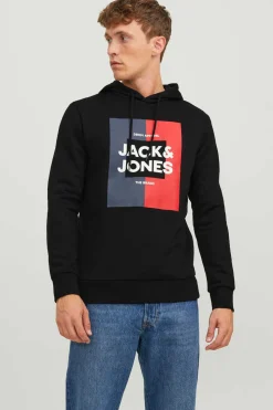 Jack & Jones Sweatshirt Capuz Estampado Logo Preto Online