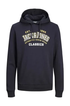 Jack & Jones Sweatshirt Capuz Estampado Logo Azul Discount