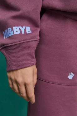 HI&BYE Sweatshirts-Sweatshirt Capuz Felpa Bordeaux Logo