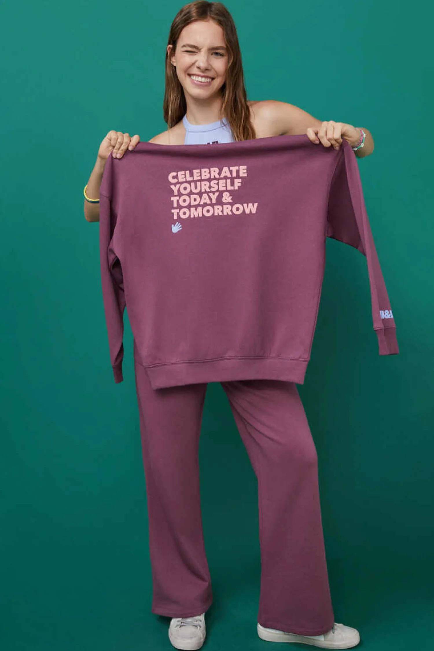 HI&BYE Sweatshirts-Sweatshirt Capuz Felpa Bordeaux Logo