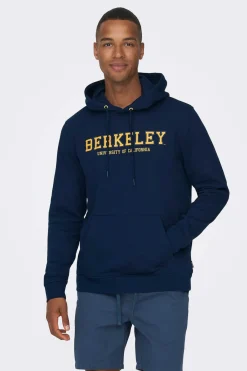 Only & Sons Sweatshirt Com Capuz Marinho Discount