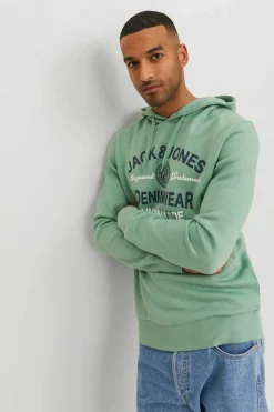 Jack & Jones Sweatshirt Com Capuz Agua Verde Outlet
