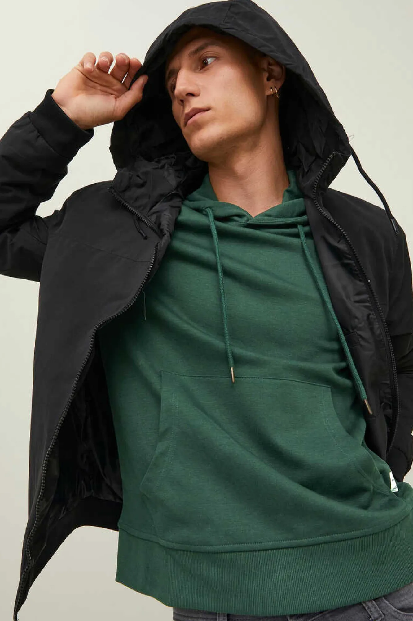 Jack & Jones Sweatshirt Com Capuz Verde Sale