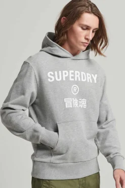 Superdry Sweatshirt Com Capuz Code Core Sport Cinza Outlet
