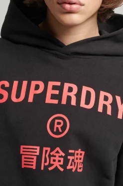 Superdry Sweatshirt Com Capuz Code Core Sport Preto New