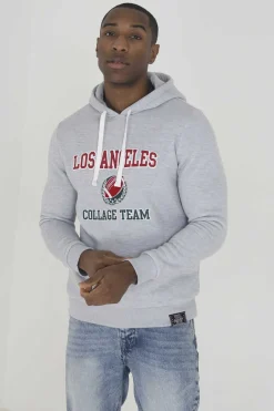 Brave Soul Sweatshirt Com Capuz E Print Cinza Sale