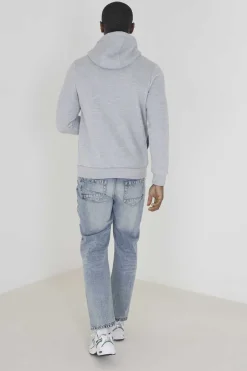 Brave Soul Sweatshirt Com Capuz E Print Cinza Sale