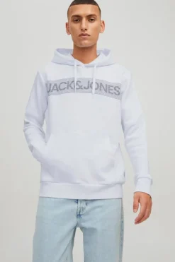 Jack & Jones Sweatshirt Com Capuz Logo Branco Hot