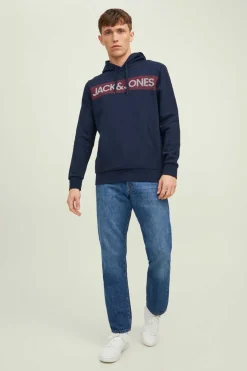 Jack & Jones Sweatshirt Com Capuz Logo Marinho New