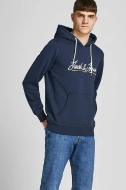 Jack & Jones Sweatshirt Com Capuz Logo Azul Online