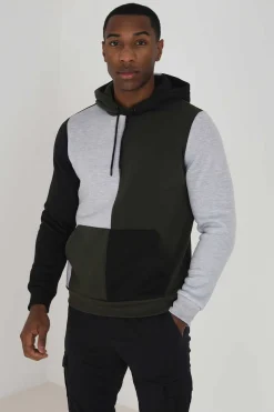 Brave Soul Sweatshirt Com Capuz Tricolorida Natural Clearance