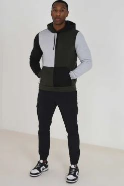 Brave Soul Sweatshirt Com Capuz Tricolorida Natural Clearance