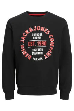 Jack & Jones Sweatshirt Com Gola Redonda Preto Hot