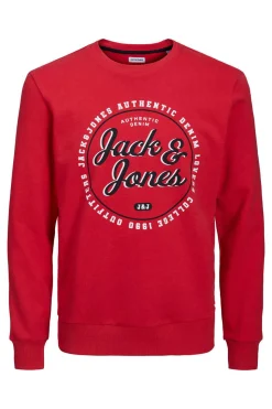 Jack & Jones Sweatshirt Com Gola Redonda Vermelho Sale