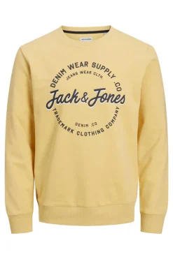 Jack & Jones Sweatshirt Com Gola Redonda Banana Hot