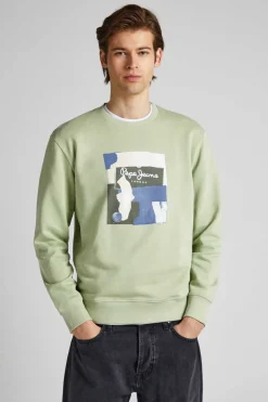 Pepe Jeans Sweatshirt Com Logo No Centro Cinza Best