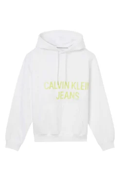 Calvin Klein Sweatshirt De Manga Comprida Com Capuz Branco Hot