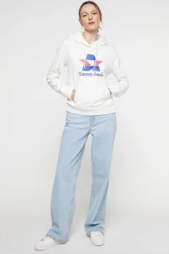 Tommy Jeans Sweatshirts-Sweatshirt De Mulher Com Capuz E Logo .