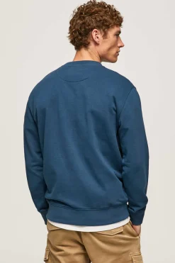 Pepe Jeans Sweatshirt De Pescoco Redondo Com Logotipo Circular Marinho Discount