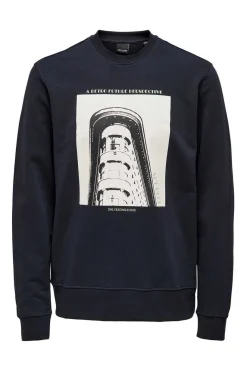 Only & Sons Sweatshirt Estampada Marinho Discount