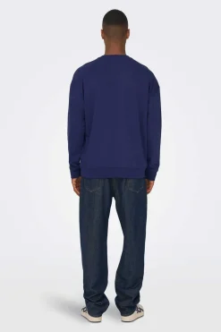 Only & Sons Sweatshirt Estampado Gola Redonda Marinho Best
