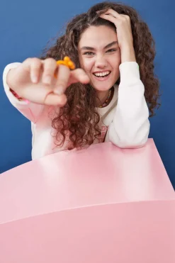 HI&BYE Sweatshirts-Sweatshirt Felpa Branca Logo Manga