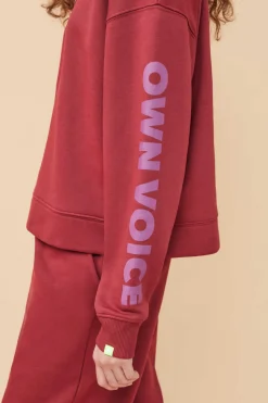 HI&BYE Sweatshirts-Sweatshirt Felpa Vermelha Logo Manga