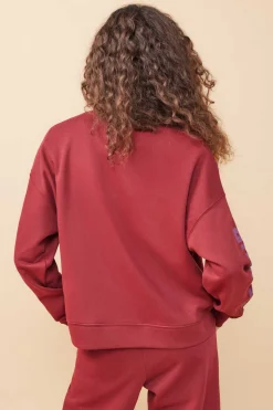 HI&BYE Sweatshirts-Sweatshirt Felpa Vermelha Logo Manga