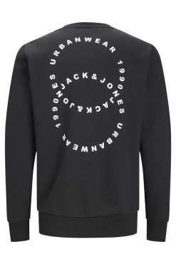 Jack & Jones Sweatshirt Gola Redonda Estampado Traseiro Preto Hot