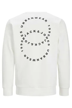 Jack & Jones Sweatshirt Gola Redonda Estampado Traseiro Branco New