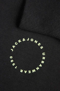 Jack & Jones Sweatshirt Gola Redonda Estampado Traseiro Preto Outlet