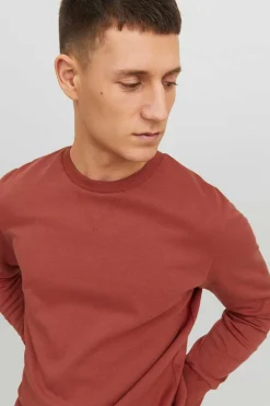 Jack & Jones Sweatshirt Gola Redonda Lisa Vermelho New