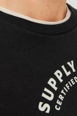 Jack & Jones Sweatshirt Gola Redonda Print Logo Preto