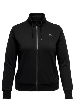 Only Play Curvy Sweatshirts-Sweatshirt Grande Com Fecho-Eclair E Gola Alta