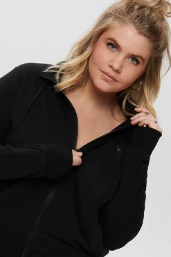 Only Play Curvy Sweatshirts-Sweatshirt Grande Com Fecho-Eclair E Gola Alta
