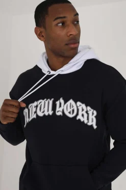 Brave Soul Sweatshirt Oversize Com Bordado Marinho Outlet