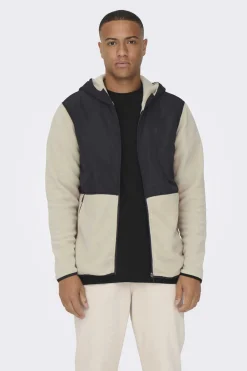 Only & Sons Sweatshirt Tecido Forro Polar Cinza New