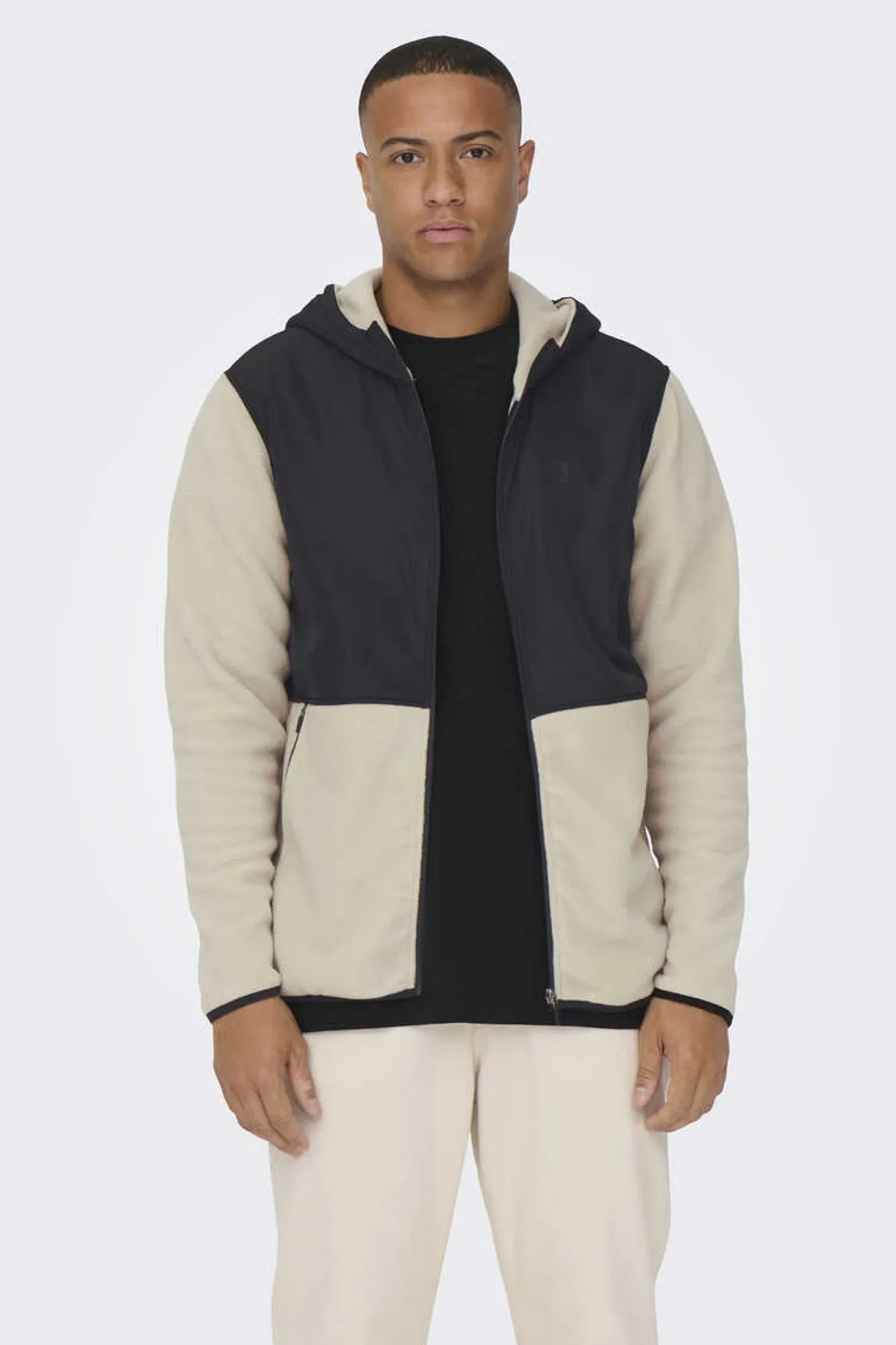 Only & Sons Sweatshirt Tecido Forro Polar Cinza New