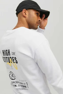 Jack & Jones Sweatshirts Corte Descontraido Gola Redonda Branco Best