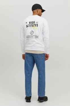 Jack & Jones Sweatshirts Corte Descontraido Gola Redonda Branco Best