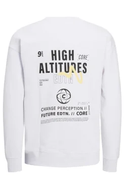 Jack & Jones Sweatshirts Corte Descontraido Gola Redonda Branco Best