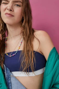 HI&BYE Roupa Interior-Top Bandeau Algodao Escuro