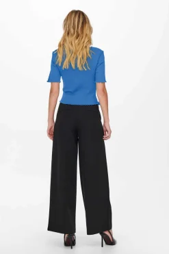 Only T-Shirts-Top Canelado Manga Curta