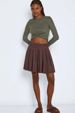 Noisy May T-Shirts-Top Cropped De Manga Comprida