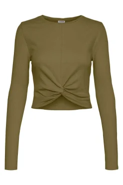 Noisy May T-Shirts-Top Cropped De Manga Comprida