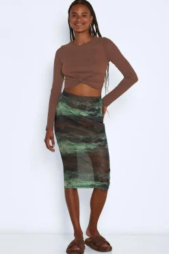 Noisy May T-Shirts-Top Cropped De Manga Comprida