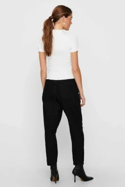 Only T-Shirts-Top Malha Canelada Manga Curta