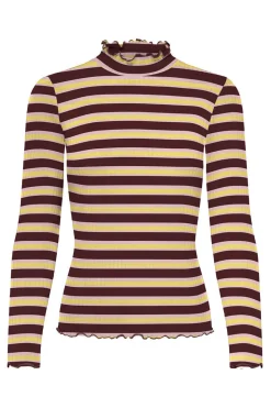 JDY T-Shirts-Top Manga Comprida Canelado